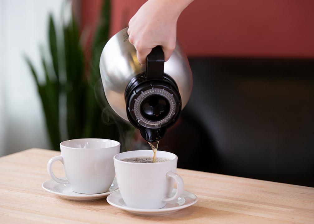 Service Ideas Brew N' Pour Carafe, Dial/Timer Lid, 64.2oz, Vacuum Insulated