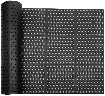 uyoyous Rubber Flooring Mat with Drainage Holes 82.67"x35.43" Resistant Anti-Fatigue Commercial Kitchen Mats with Non-Slip Backing Heavy Duty Rubber