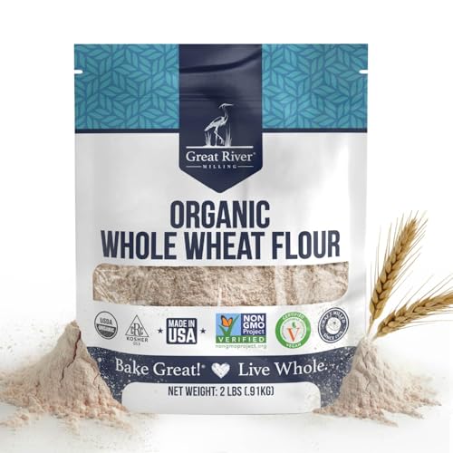 Great River Milling Organic Whole Wheat Flour, High Protein, 25 lb