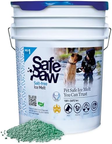 Safe Paw Pet-Safe Ice Melt, Salt & Chloride-Free Deicer, 35 Lbs | Non-Corrosive, Dog-Friendly Snow Melter for Concrete, Wood Decks