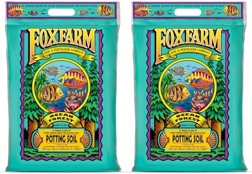 FoxFarm Ocean Forest Potting Soil for Container Gardens - Light, Aerated Texture with Fish Meal, Crab Meal, Earthworm Castings - Houseplant Potting Mix for Seedlings & Plant Starts - 4 x 12 Quart
