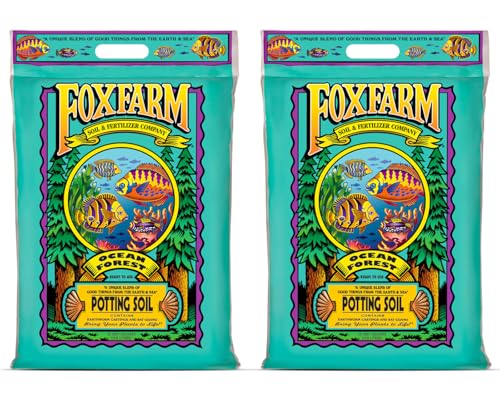 FoxFarm Ocean Forest Potting Soil for Container Gardens - Light, Aerated Texture with Fish Meal, Crab Meal, Earthworm Castings - Houseplant Potting Mix for Seedlings & Plant Starts - 4 x12 Quart