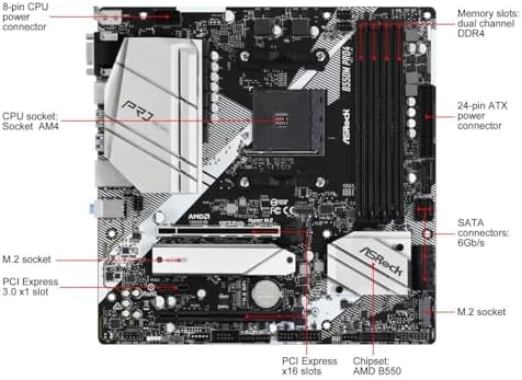 ASRock B550M PRO4 Supports 3rd Gen AMD AM4 Ryzen™ / Future AMD Ryzen™ Processors Motherboard