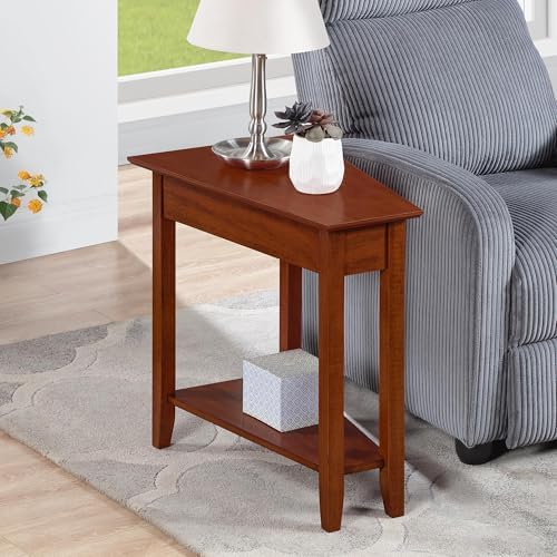 Convenience Concepts American Heritage Wedge End Table 24" - Classic Living Room Table with Storage Shelf, Side Table for Family Room, Bedside Table, Espresso