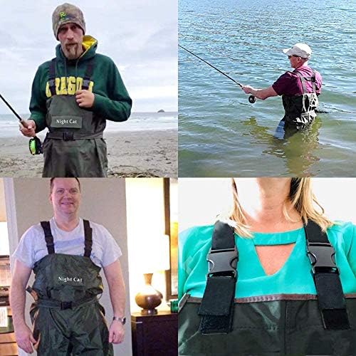 Night Cat Fishing Waders for Men Women Waterproof Hunting Chest Wader with Bootfoot Belt Breathable Lightweight Size 6 to 14