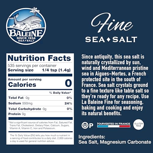 La Baleine · French Fine Sea Salt · 750g - 26.5 Oz (Pack of 2)