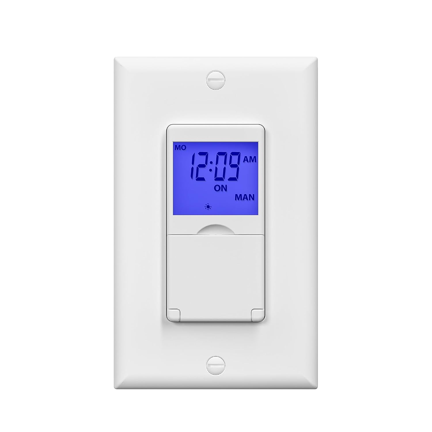 BN-LINK 7 Day Programmable in-Wall Digital Timer Switch for Lights, Fans | 18 ON/OFF Programs, Random/DST Mode, Single Pole or 3 Way Light Switch Timer, 15A/1875W, Neutral Required, No Backlight, ETL