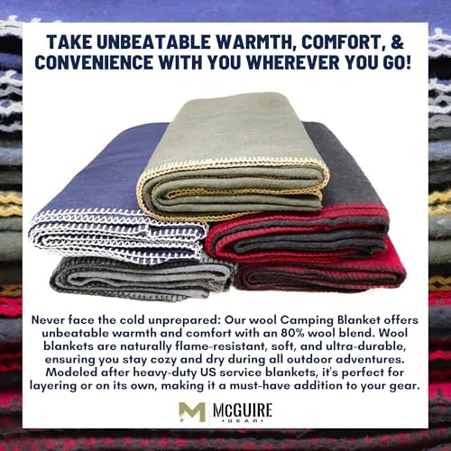 M MCGUIRE GEAR Heavy Duty Wool Blanket, Survival, Emergency, and First Aid Use – Mil-Spec, Fire Retardant
