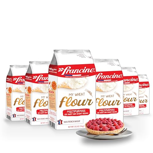 Francine T65 All-Purpose French Flour, Unbleached, 10% Protein, 2.2lb (2-Pack)