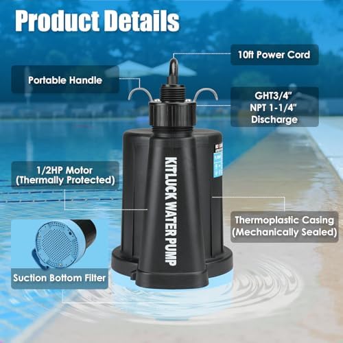Water Transfer Garden Pump, 1.6 HP 1000GPH Portable Electric Shallow Well Jet Pump, Stainless Steel Sprinkler Pressure Booster Pump for Pool Draining, Lawn Fountain, Irrigation, Water Removal