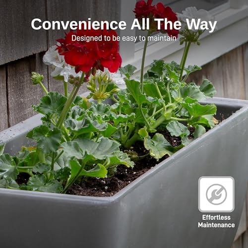 RTS Home Accents 30" Urban Rectangular Garden Planter, Graphite - Stylish, Durable, and Weather-Resistant Planter for Outdoor Gardens, Patios, and Urban Spaces