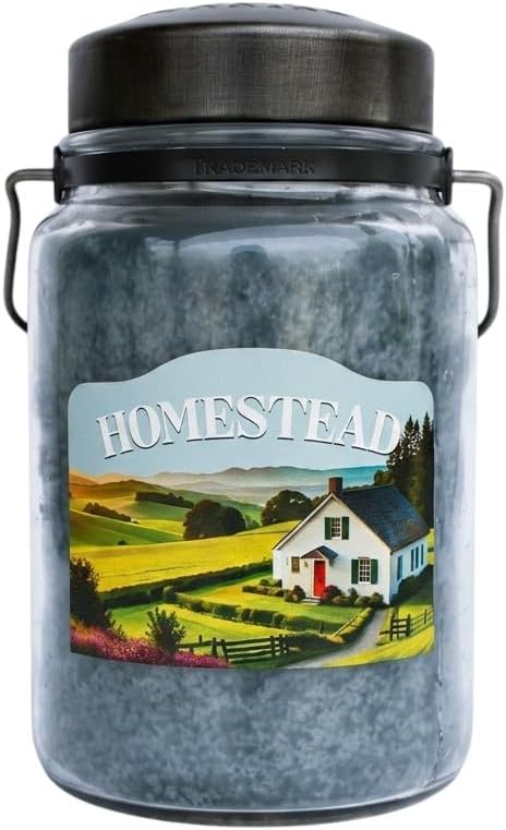 McCall’s Candles | Hot Buttered Rum | 26 oz Scented Candle | USA-Poured | Vintage Rustic Jar with Carrying Handle | Warm Buttery Spiced Rum Fragrance