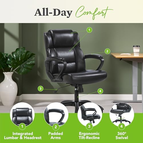 HON Sadie Big and Tall Ergonomic Office Chair, Heavy Duty Desk Chair, Black | Big and tall ergonomic office desk chair for desk work, lumbar support, adjustable arms, mesh comfort, 350 lb capacity