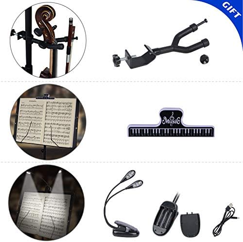Klvied Folding Sheet Music Stand with Violin Hanger