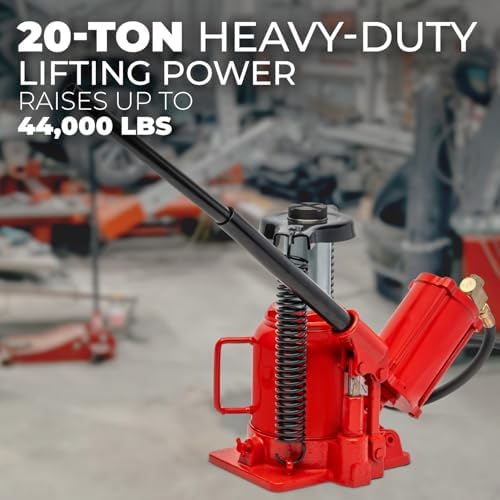 Stark USA 12-Ton (24,000 LBS) Capacity Air/Hydraulic Bottle Jack Low Profile Bottle Jack Lift Auto Repair Automobile Truck SUV Car Lift with Handle