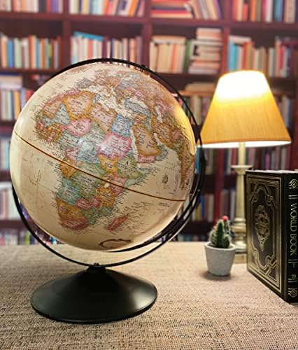 Replogle Eureka 16 inch desktop globe with up to date antique raised relief map and full swing gyromatic assembly. The beautiful antique ocean product has vast amounts of up-to-date information will pique the interest of any geographical connoisseur of a…