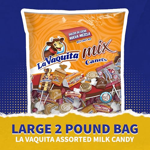 Canel's La Vaquita Assorted Milk Candy Mix, with Caramels, Coconut, Chocolate, and Pecan, Soft and Hard Candy and Lollipops, for Parties and Sharing
