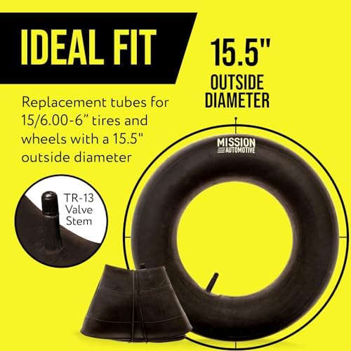 Mission Automotive Inner Tube - 15x6.00-6, TR-13 Valve Stem