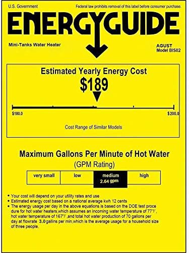 110V-120V 1.5Kw Instant Electric Hot Water Heater Under Kitchen Small Tank 2.5-3.0 Gallon Storage, Rv Trailer Instant Counter Compact Point-of-Use