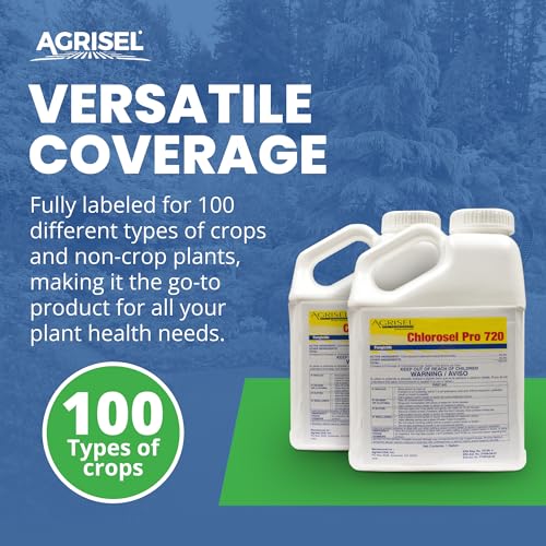 Agrisel Chlorosel Pro 720, Rain-Resistant Formula, 128 Ounces | Versatile Disease Control, Effective on 100+ Crops