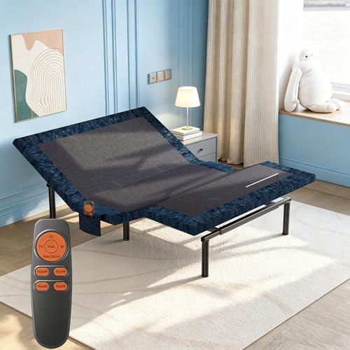 Twin XL Adjustable Bed Base Quiet Motor Zero Gravity Anti-Snore | Heavy-Duty Metal Frame,Wireless Remote, Independent Head & Foot Incline
