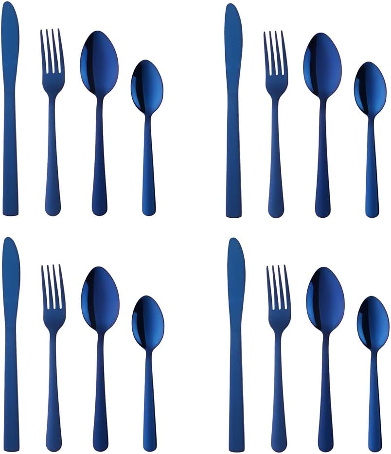 BuyGo Rainbow Silverware Set Flatware Set Stainless Steel Colorful Dinnerware Set 16-Piece Multicolor Cutlery Set, Service for 4