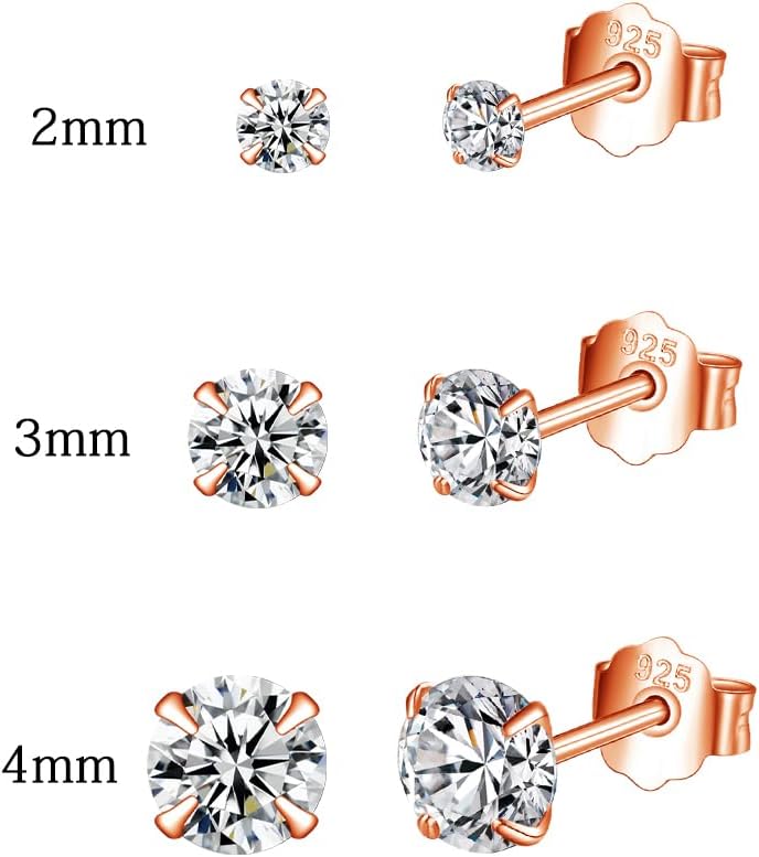 Dlihc 6 Pairs Sterling Silver Hoop and Stud Earrings Set for Women Men