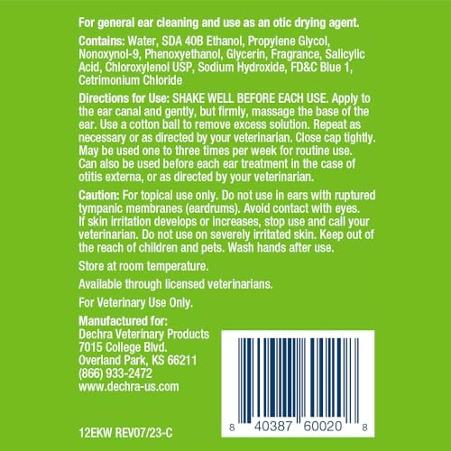 EpiKlean® Ear Cleanser for Dogs and Cats, 12 Fl Oz | Cleansing, Drying, General Purpose; Packaging May Vary