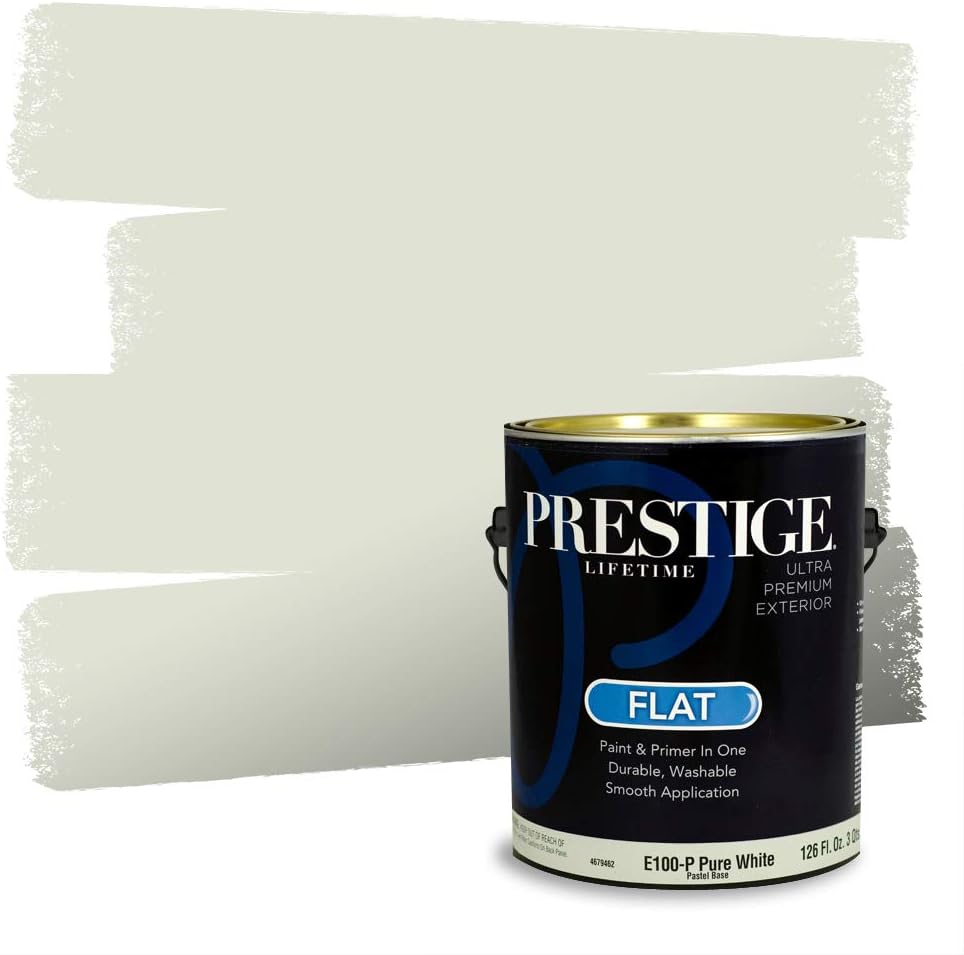 PRESTIGE Paints Exterior Paint and Primer In One, 1-Gallon, Semi-Gloss, Comparable Match of Behr* Intercoastal Gray*