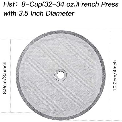 Boao 6 Pcs French Press Filters Replacement Mesh Screen Stainless Steel