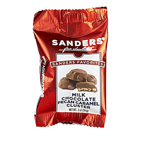 Sanders Milk Chocolate Pecan Tortie, Chocolate & Caramel Pecan Turtles, Individually Wrapped (48 Count), .5 Ounce (Pack of 48)