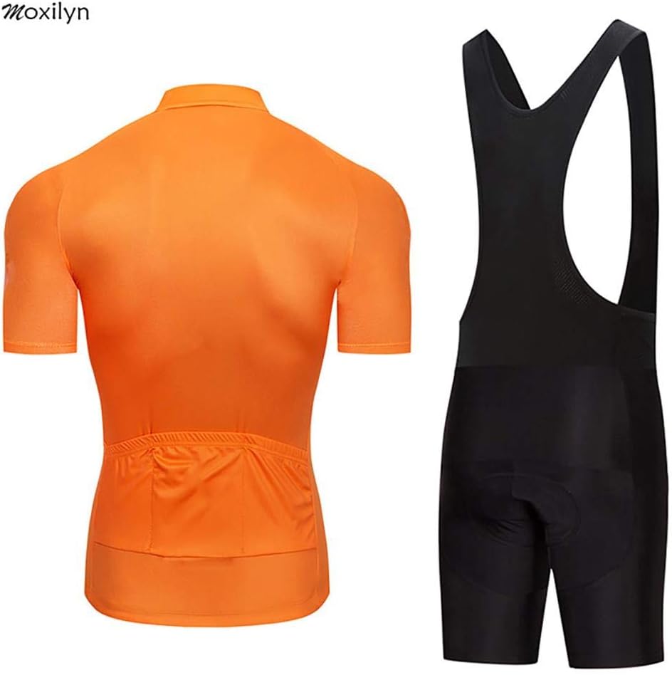 Men's Quick-Dry Cycling Jersey Set Road Bike Bicycle Shirt + Bib Shorts with 9D Gel Pad MTB Riding Clothing Kit