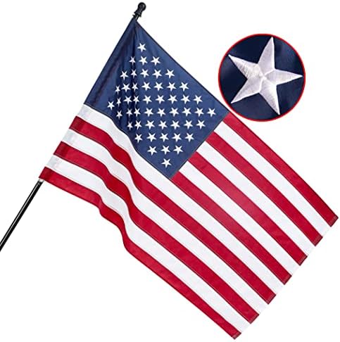 American Flag 6x10 ft: Long Lasting and Heavy Duty Nylon US Flags | Embroidered Stars, Sewn Stripes, Brass Grommets, UV Protection Perfect for Outdoors! USA Flag