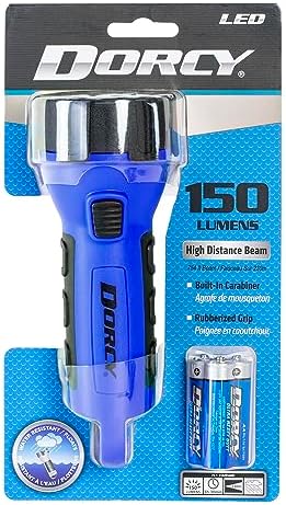 Dorcy 55 Lumen Floating Water Resistant LED Flashlight with Carabineer Clip, Purple (41-2508)