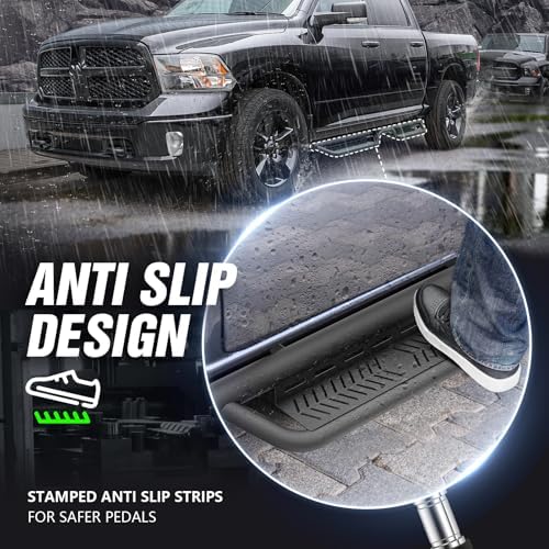Crew Cab Running Boards Side Steps Compatible for 2009-2018 Dodge Ram 1500, 2019-2024 1500 Classic, 2010-2026 Dodge Ram 2500 & 3500 CrewCab