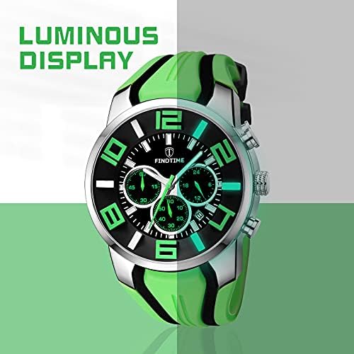 findtime Mens Sport Watches for Men Reloj para Hombre Colorful Cool Unique Analog Stylish Wrist Watch Chronograph for Running Training Stopwatch