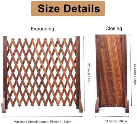 MYOYAY 2PCS Expandable Garden Fence Instant Wooden Pet Gate