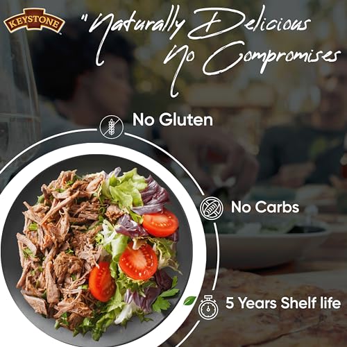 Keystone Meats All Natural Heat and Serve Canned Beef 28 Oz Fully Cooked Canned Meat Long Shelf Life Emergency Survival Canned Food Ready to Eat No