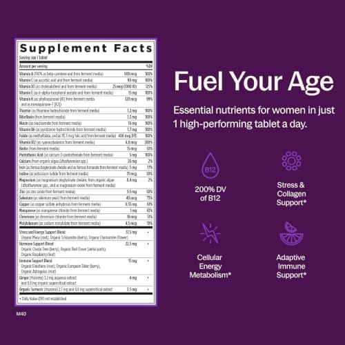 New Chapter Every Woman's One Daily Multivitamin - Bone, Energy & Immune Support* - Whole-Food Fermented Nutrients - No Added Sugar - Vegetarian & Gluten-Free - 72 Tablets