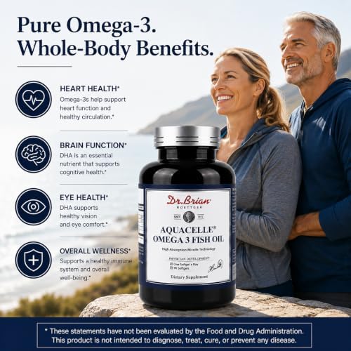 Dr.Brian Fish Oil Supplement 130 Softgel, Highly Absorbed rTG Mini Omega 3 Fish Oil Capsule with EPA/DHA Fatty Acids Vitamin D E