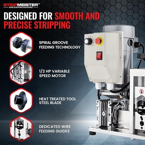 Automatic Wire Stripping Machine – StripMeister E1000 Electric Heavy‑Duty Wire Stripper for Copper & Aluminum Cables up to 1‑3/4”