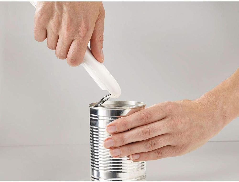 Joseph Joseph Can-Do Plus Compact Can Opener Manual Easy Twist Pull Tab Stainless Steel Portable Space-Saving, White