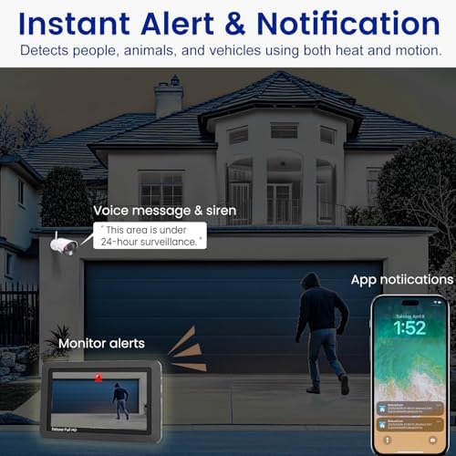 CasaCam Wireless Security Camera Air, 7 inch Monitor, 2 720p Cams, No Fees