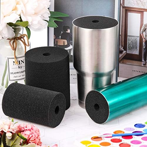 Weewooday 4 Pieces Cup Turner Foam Tumbler Turner Foam Inserts for 3/4 Inch PVC Pipe Tumbler Spinner Sponge Crafting for 10 oz to 40 Accessories