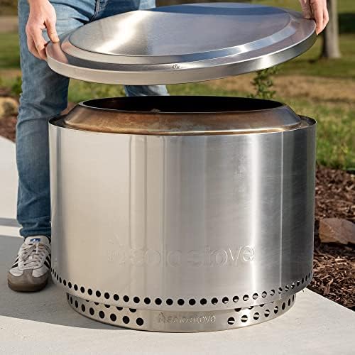 Solo Stove Ranger Lid - Premium 304 Stainless Steel Fire Pit Cover, Modern Round Design, Versatile Tabletop Accessory