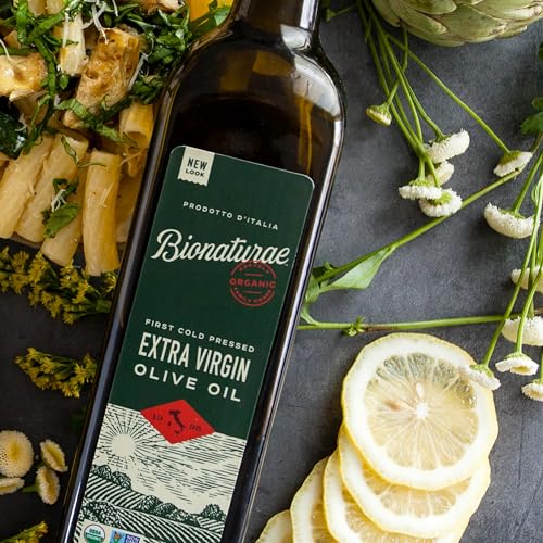 Bionaturae Extra Virgin Olive Oil - Organic Olive Oil, Non-GMO, USDA Certified Organic, Recyclable Glass, 100% Authentic Italian Olive Oil, Made in Italy - 17 Fl Oz