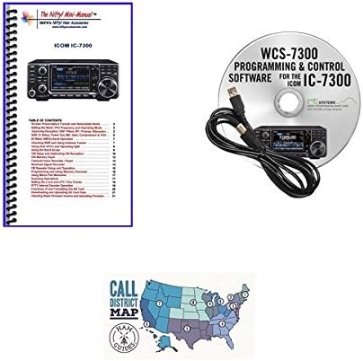 Icom IC-7300 Accessory Pack Bundle - WCS 7300 Programming Software and Cable - Nifty Guide and Ham Guides Pocket Reference Card Bundle!