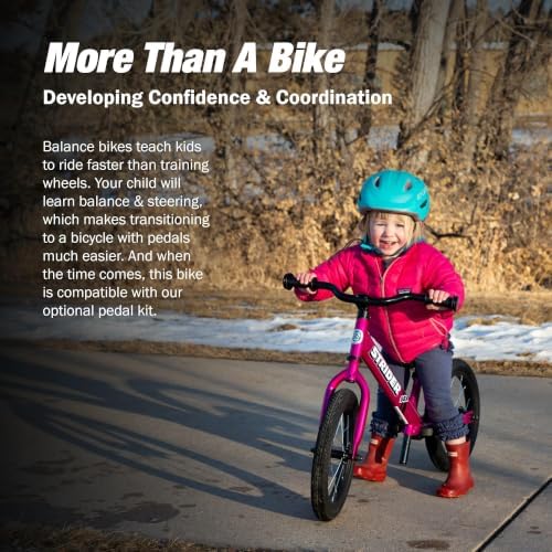 Strider 14x Classic, Awesome Blue - Balance Bike for Kids 3 to 6 Years -Includes Kid Sized Grips, Padded Seat, Performance Footrest, All-Purpose Tires Easy Assembly, Tool-Free Adjustments | No Pedals, Balance Bike with Adjustable Seat and Handlebars, Lig…