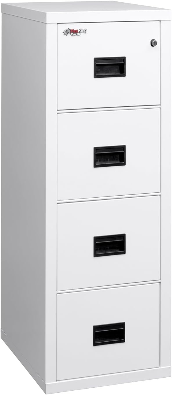 FireKing Turtle Vertical 2 Drawer Fire Rated File Cabinet, Black | 1 Hour Fire Rated Filing Cabinet - UL Class 350 - Water Resistant - Key Lock - Made in USA