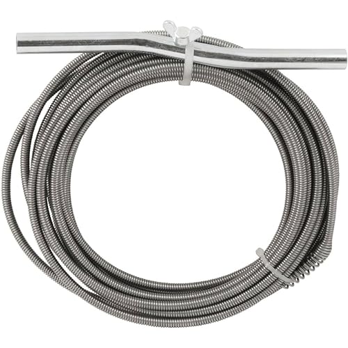 PlumbCraft 25 Ft Drain Auger, 1/4-Inch Steel, Hand-Cranked, Vinyl Grip | Galvanized Steel Crank Handle, High-Torque Design, Vinyl Grip Handle, for Drains Up to 2 in., Pipe Snake for Drain 25 Ft